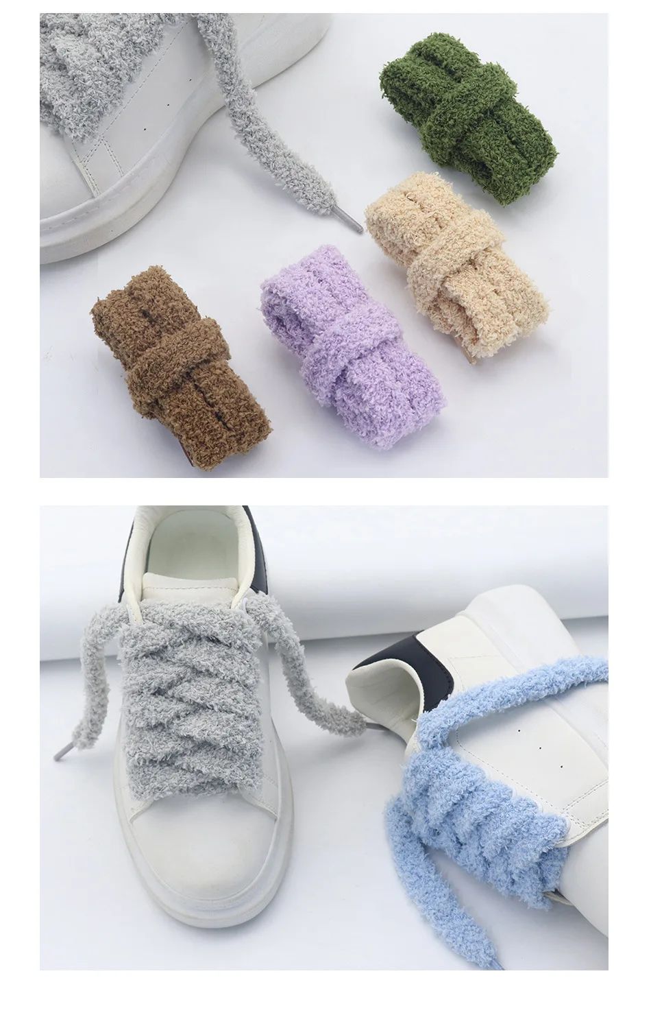 LACETS FLUFFY - BLEU MENTHE